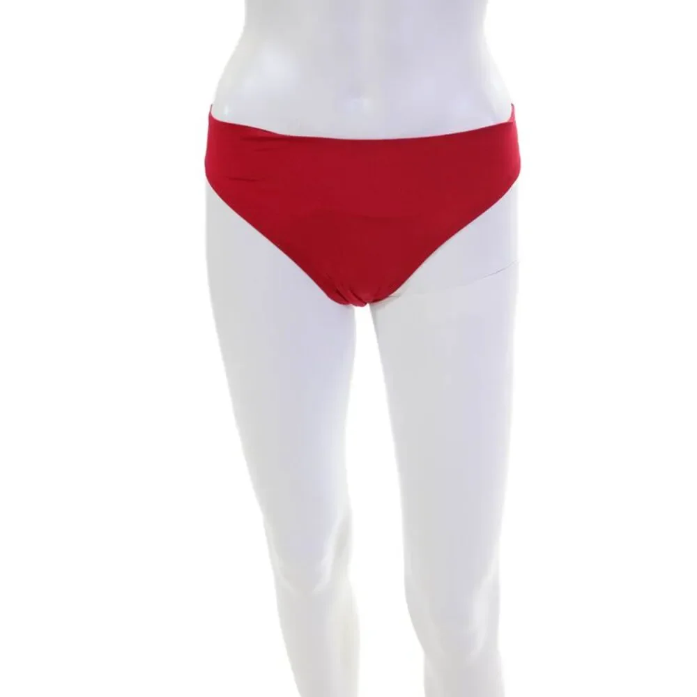 Fisch Womens Shimmery Cheeky Swimwear Bottoms Red Size XS